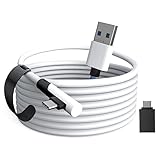 Conception en L - Le port USB-C est un port moulé par injection de haute qualité avec une forme en L pour réduire la flexion pour une durée de vie plus longue. Il est facile à insérer dans le casque VR, et la bande velcro attachée peut fixer fermement le câble sur le casque VR pour éviter toute interruption de connexion pendant le jeu.