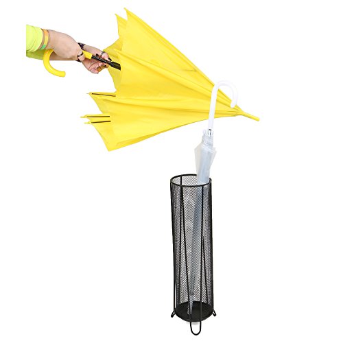 Mind Reader Thin Metal Mesh Umbrella Holder, Black - Cosy Home Interiors Mind Reader Thin Metal Mesh Umbrella Holder, Black - Image 6