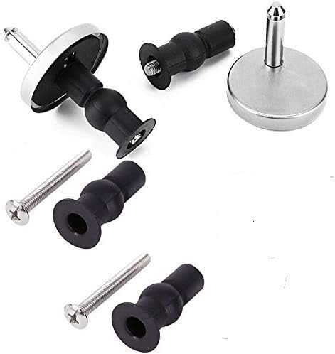 Yulakes Stainless Steel Universal Toilet Seat Fixing Set Hinge for Toilet Lid, toilet seat repair parts with screws and accessories, replacement toilet seat hinges