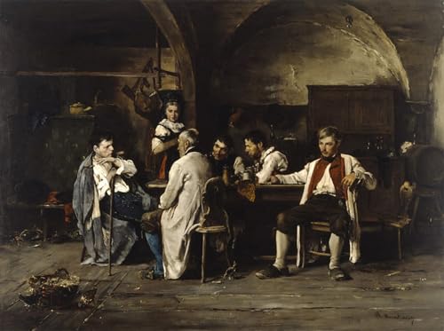 Lienzo decorativo para pared con la historia de una batalla, cuadro vintage de 60x90cm de Munkácsy