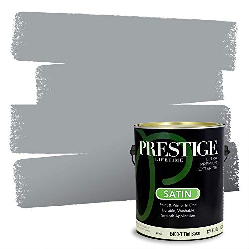 PRESTIGE Paints Exterior Paint and Primer In One, 1-Gallon, Satin, Comparable Match of Sherwin Williams* Network Gray*