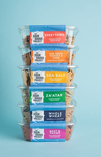 Sourdough Crackers, 6oz (6ct-variety pack) Handmade with Organic Ingredients