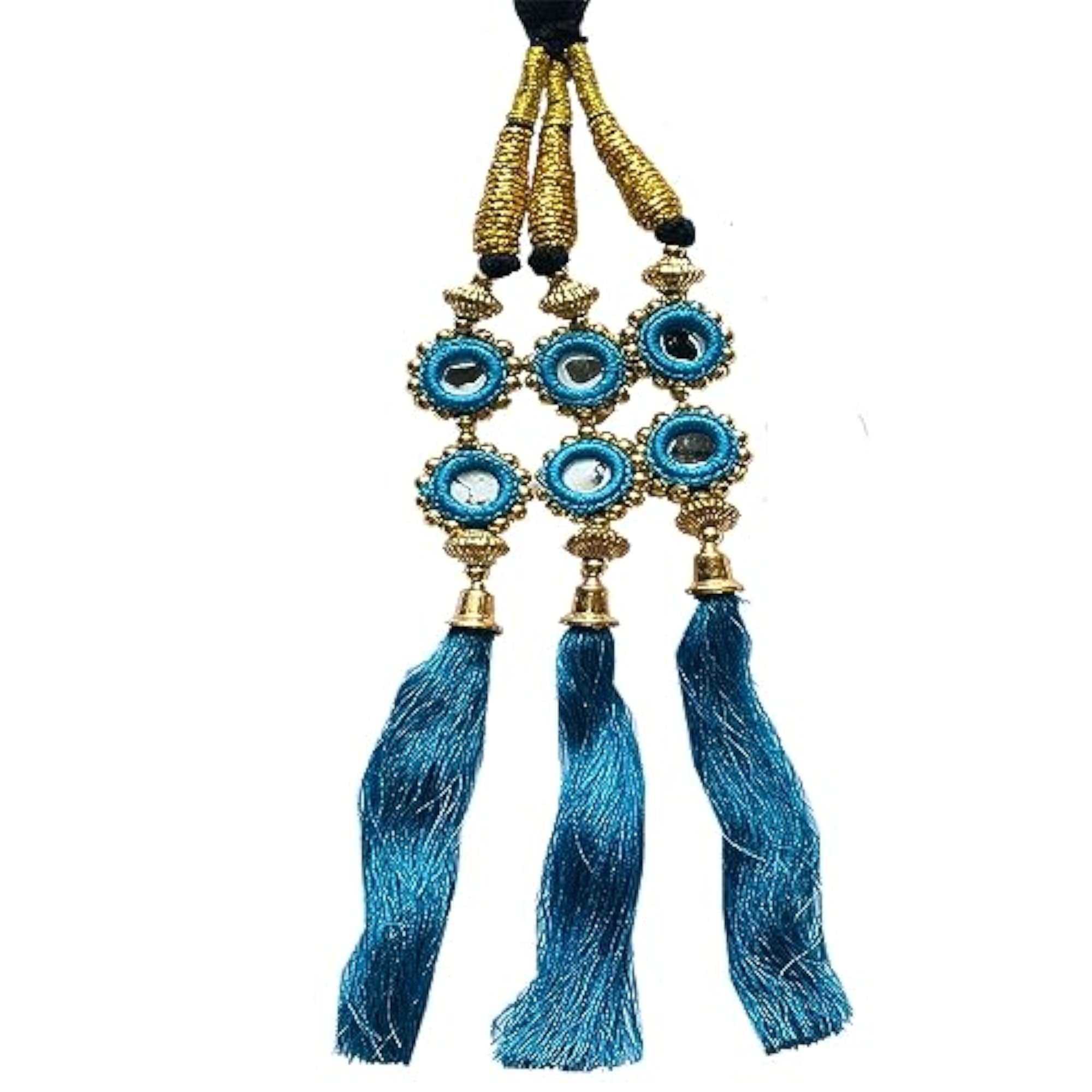 StayBuy Punjabi Parandi Hair Extensions, Sky Blue