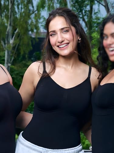 Image of UNDERNEAT Womens Seamless Mid-Thigh Bodysuit | Full Bodyshaper with Adjustable Straps | Made with Premium Airflow+ Fabric | Tummy and Thigh Control Shapewear | All Day Comfort Wear