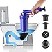 Bert Toilet Plunger, Air Drain Blaster, Pressure Pump Cleaner, High Pressure Plunger Opener Cleaner Pump Bath Toilets, Bathroom, Shower, Kitchen Clogged Pipe Bathtub (Blue2018)