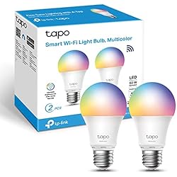 Bombillas Inteligentes En Leroy Merlin TP-Link Tapo L530E , Bombilla LED inteligente Wi-Fi, multicolor, regulable, E27, 8.7 W 806 lm, compatible con Alexa y Google Home, 2 Unidad ( Paquete de 1)
