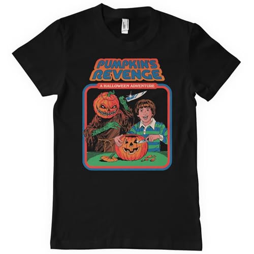 T-shirt Pumpkin's Revenge Steven Rhodes pour homme en coton noir confortable