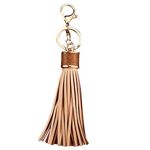 JOUDOO Leder-Quasten, Schlüsselanhänger, Handtasche, Geldbörse, Auto, 20,3 cm, GJ004 (braun) Cover