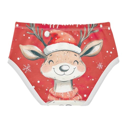 Cotton Girls Underwear Toddler Christmas Cute Elk Red Panties for Girl Florals Kids Briefs Undies 2t2