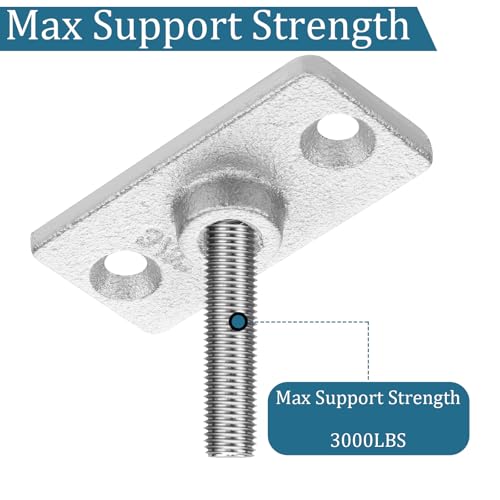 20 Pcs Ceiling Flange Hangers for 3/8\" Threaded Rod Plate Ceiling Hangers Flanges Threaded Rod DIY Plumbing, Galvanized Ceiling Flange Hanger Plate Industrial Decor Project for Wall Mounting