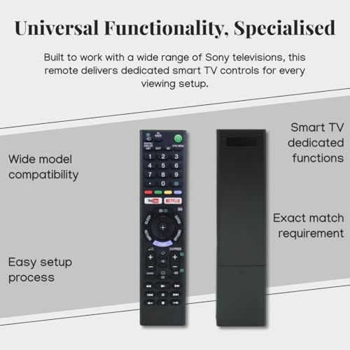 Image of KPDP 1 Year Warranty Universal Smart /Bravia /Android TV Remote Compatible for Original Sony RMT-TX200P RMT-TX201P RMT-TX202P RMT-TX300PRMT-TX301P RMT-TX321P, Black