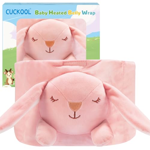 Image of Baby Colic and Gas Relief, Heated Tummy Wrap for Newborns Belly Relief by Soothing Warmth, Baby Heating Pad Swaddling Belt Relief & Soothe Gas, Colic and Upset Stomach for Newborns to Toddler (Bunny)