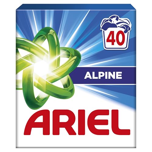 Ariel Alpine, Lessive en Poudre, 40 Lavages (2.2kg), Action Détachante En 1 Seul Lavage,...