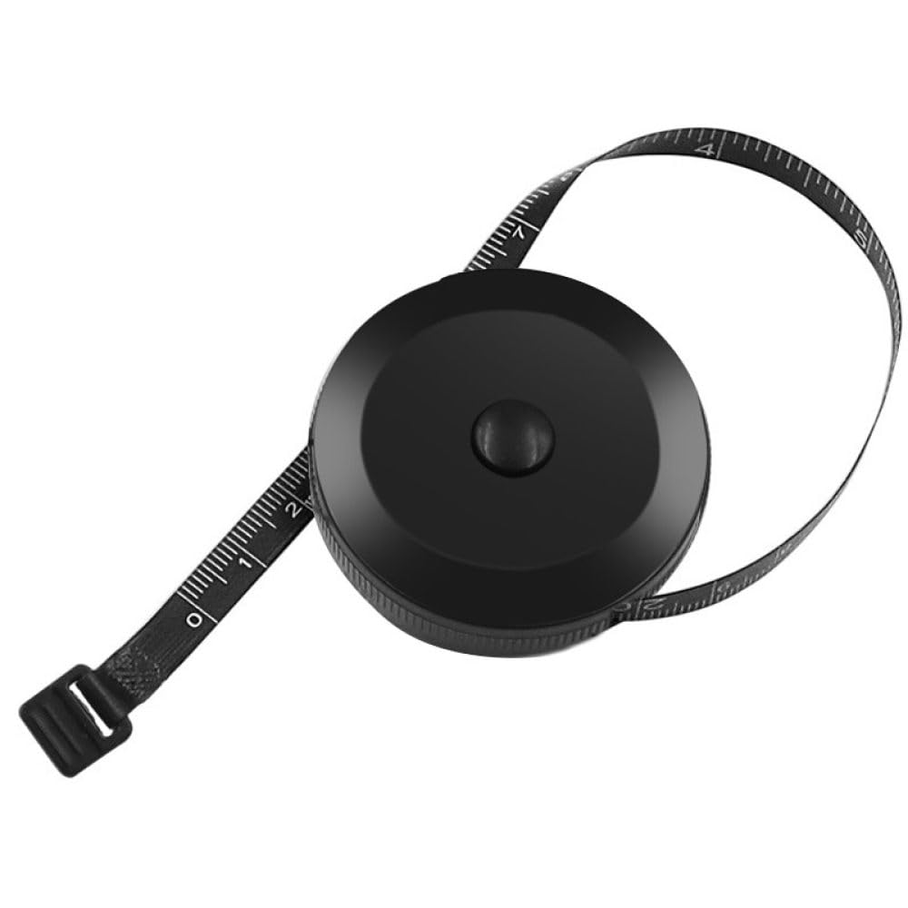 Cinta métrica telescópica automática, Cintas para medir el Cuerpo, Cintas métricas, Herramientas de Regla de Costura, Negro, 8 * 5 * 2cm