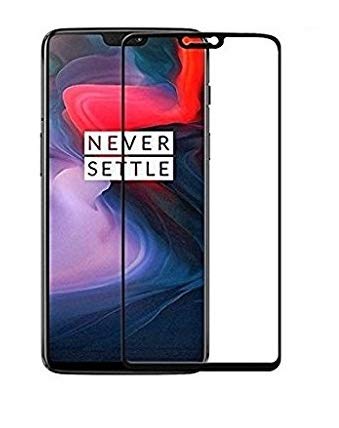kalgidhar e com� Full Edge Glue Coverage Tempered Glass Screen Protector and Front Body Cover for OnePlus 6 (Black)