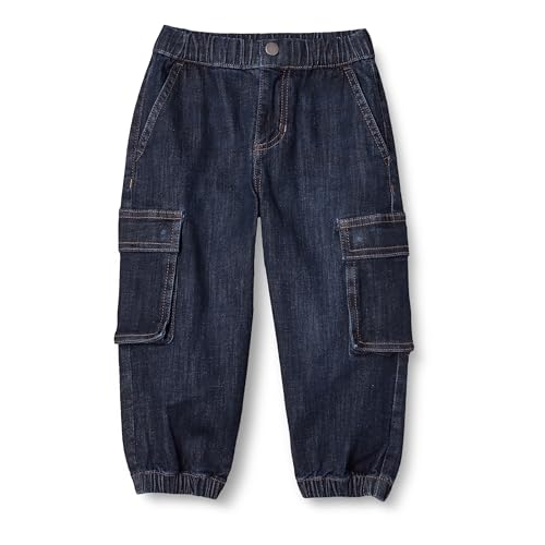 Image of Amazon Essentials Boys and Toddlers' Stretch Denim Cargo Jean with Elastic Waist