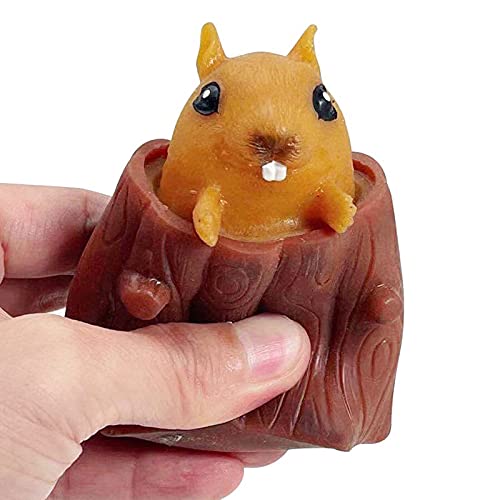 yuchurey チーズマウススクイーズおもちゃ スクイーズ 玩具 ストレス解消 グッズ 子供 面白い おもちゃ ネズミ スクイーズ チーズ フィジェット 減圧グッズ 柔らかい 安全性 無毒 無害 耐久性 防水 手触りが心地よい (リス)