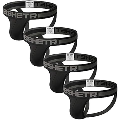 Men's Jockstraps Athletic Supporters 4-Pack Cotton Work Out Underwear Cover