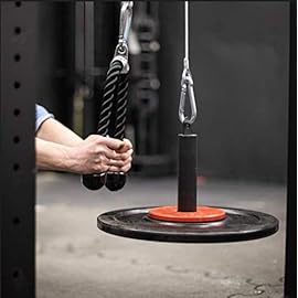 LFJ Weight Loading Pin with Carabiner fit 1 inch and 2 inch Olympic Weight Plate for Cable Pulley System LAT Pulldown (Olympic Plates Loading Pin)