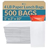 Reli. White Paper Bags | 500 Count | Paper Lunch Bags Ideal for Small Lunches and Crafts | Perfect for Sandwiches and Snacks