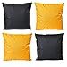 Produktbild Coen Bakker 4X Outdoor Lounge Kissen 45x45cm viele Farben Dekokissen Wasserfest Sitzkissen Garten Stuhl, Farbe:2X Schwarz - 2X Gold