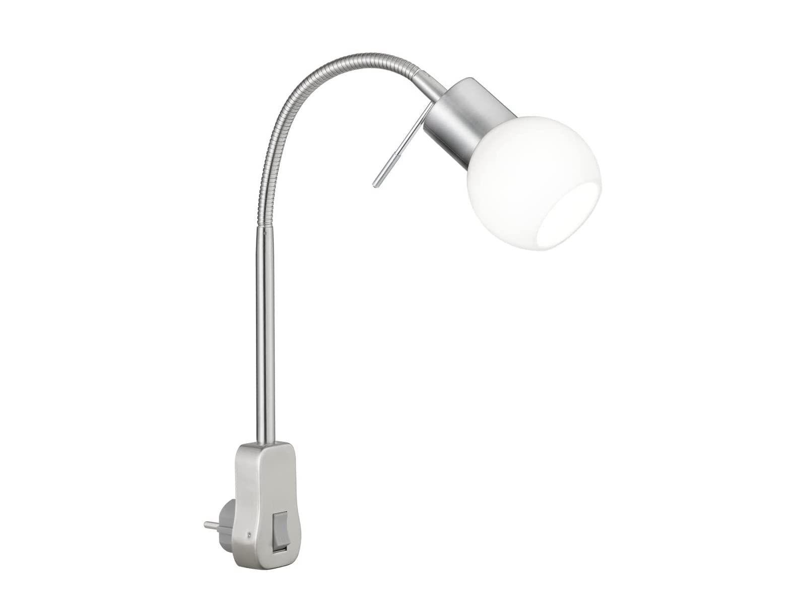 Trio Leuchten LED Steckerspot 891770107 Fred, Metall Nickel matt, Glas weiß, inkl. 1 x G9 3.5 Watt, Switch Dimmer, 20 x 4.7 x 40 cm
