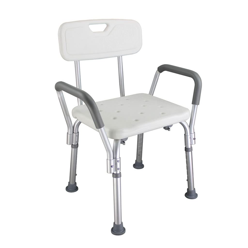 COOLBABY Tool-Free Assembly Bathtub Shower Lift Chair, Portable Adjustable Shower Bench Nonslip Bath Seat Stool with Back & Seat Holes Bathtub Stool for Elderly Senior Handicap & Disabled (White)