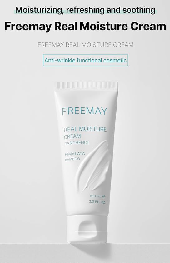 freemay Real Moisture Cream Set (100ml + 30ml), Korean Face Moisturizer for Hydration & Soothing, Vegan, Lightweight, Sensitive Skin Friendly - Image 3