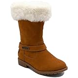 Nautica Girls Youth Warm Cold Weather Fashion Boots With Sherpa Fur Upper-Cosima Wheat-Size-1