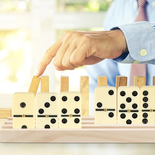 Atril de madera para dominó Mexican Train (3 piezas, base antideslizante para mesa) 5
