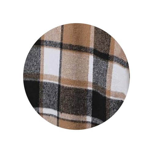 Aymnlox Womens Long Plaid Shacket Jacket Full Zip Fall Casual Trench Coat - image 6