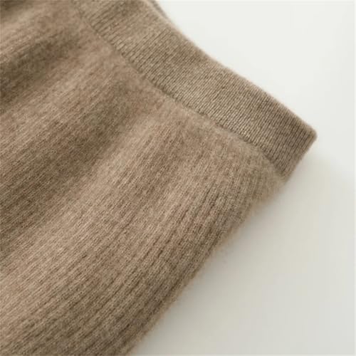 ERFMFKL Women Merino Knitted Sweater Skirt Elastic Waist Striped Skirts Office Thickening Dress3