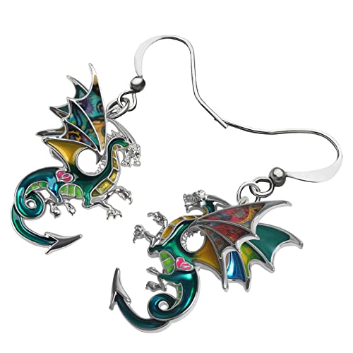 Enamel Alloy Dragon Earrings Fantasy Dinosaur Drop Dangle Fashion Jewelry For Women Charm Gift3