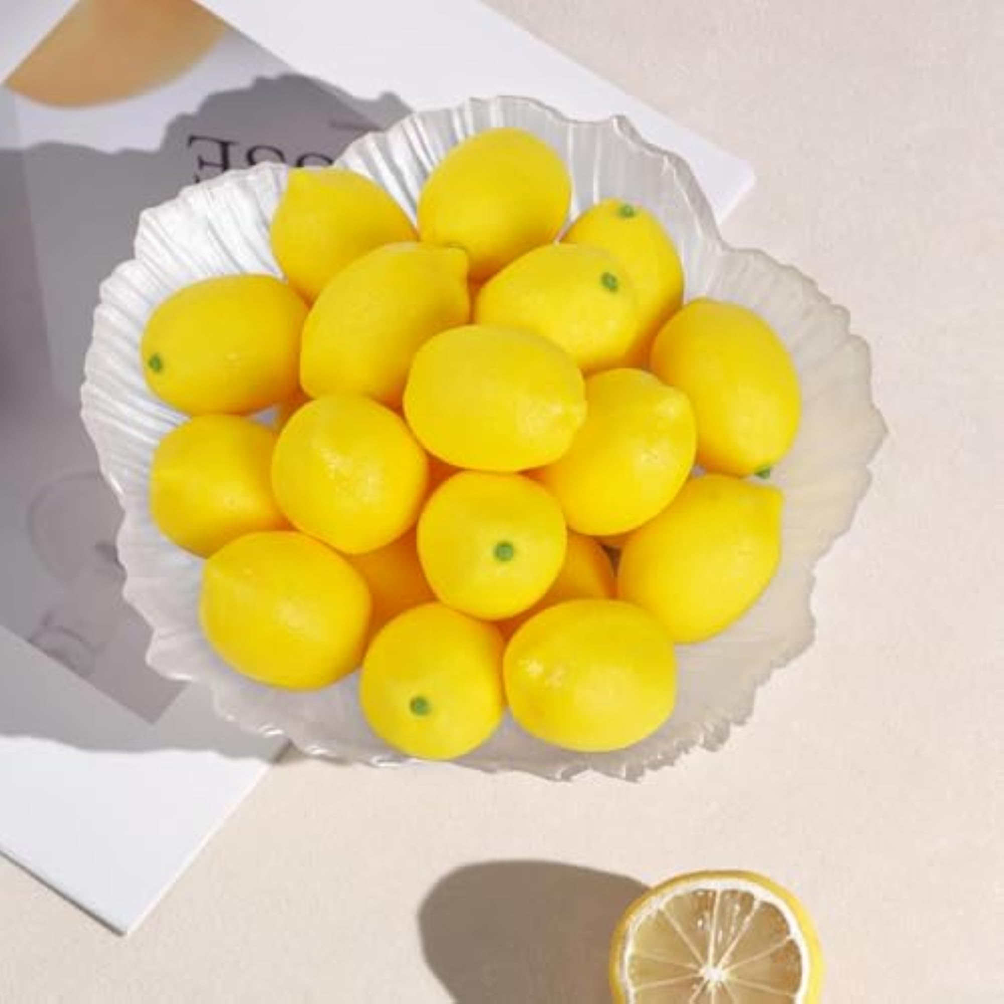25Pcs Artificial Lemons Faux Fruit Decor