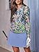 Women's Golf Polo Shirt Long Sleeve Sun Protection Top Paisley Fall Winter Ladies Golf Attire Clothes Blue-Floral