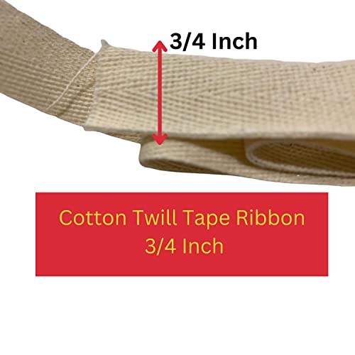 Cotton Webbing Strap 5 Yards Herringbone Twill Tape Trim Sewing Twill Ribbon Strapping Fabric For Diy Crafts Sewing Supplies (Natural Beige 3/4 Inch) #TOP2