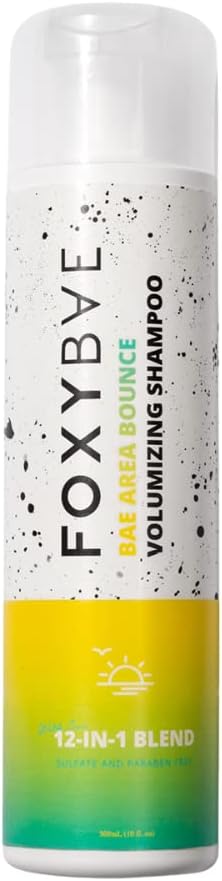 FoxyBae Bae Area Bounce Volumizing Shampoo | 12-in-1 Blend Hair Growth Shampoo for Volume, Shine, Anti-Frizz with Biotin, Argan Oil, Shea Butter | Sulfate-Free, Paraben-Free, Cruelty-Free (10 Fl OZ)