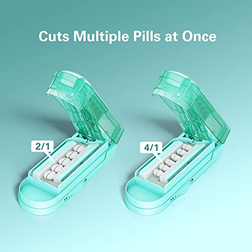 Image of DEPAD Pill Cutter Splitter for Small and Tiny Pills, Pill Splitter for Cutting Multiple Pills with Adjustable Bars & Hidden Blade, Safely Cuts Small or Large Tablets for Seniors & Pets
