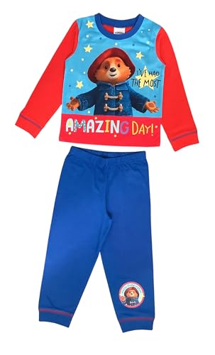 Paddington Boys Bear Pyjamas 2 Piece Set Ive Had The Most Amazing Day! Red/Blue Age 4-5 Years