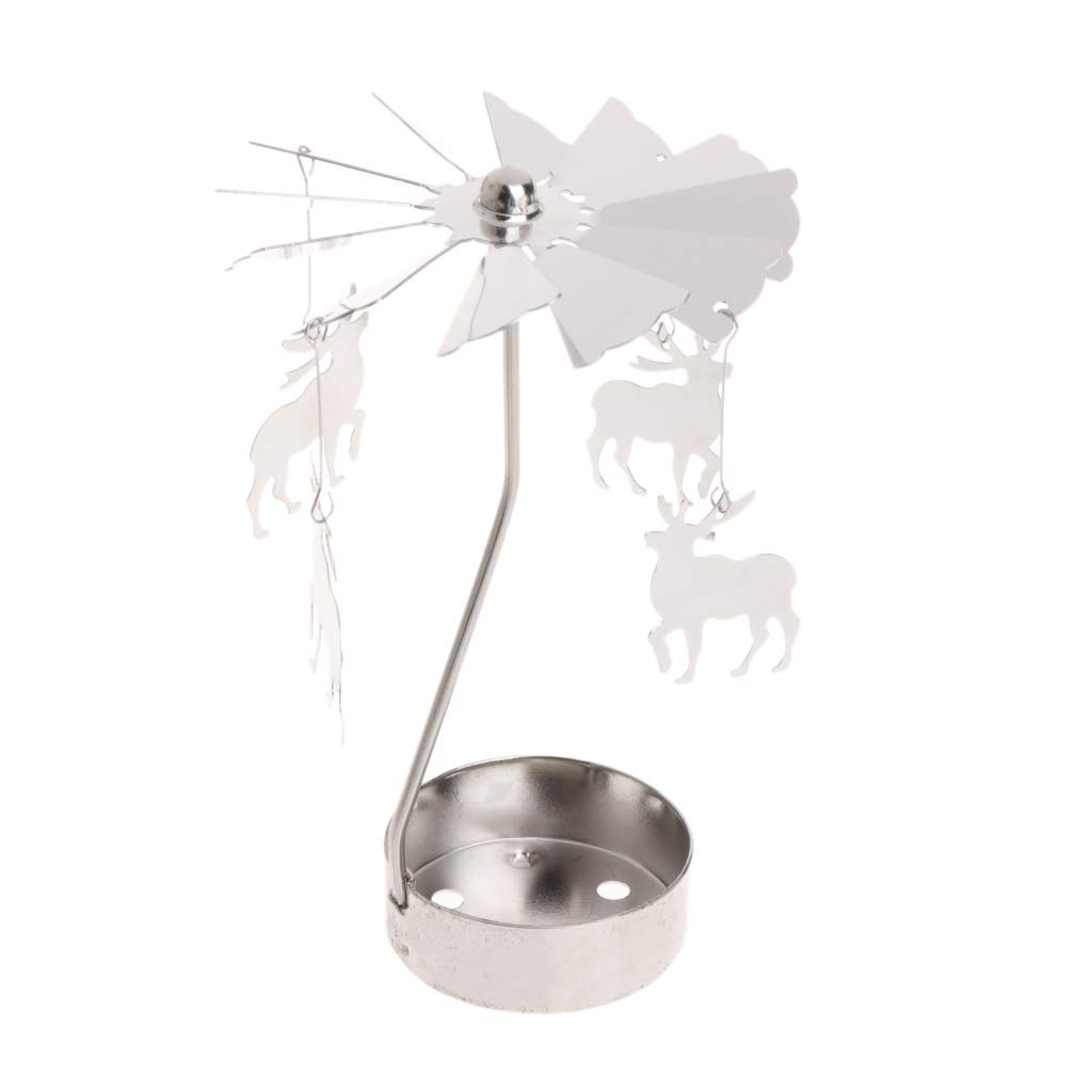 Yanhonin Metal Carousel Rotating Candle Holder, Perfect for Christmas/Wedding Home Decoration 01