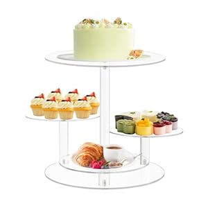 4 Tier Acrylic Cupcake Stand, Clear, 12″ x 8″ x 8″ x 8″ x 12″