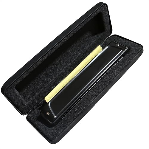 ブラック トレモロ ハーモニカ 24 穴 ABS コーム銅板カバー ハープ楽器 (Color : D)