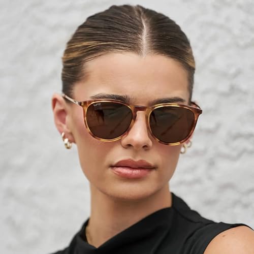 Image of WearMe Pro Round Polarized Sunglasses for Women - UV400 Protection, Lightweight Frame, Vintage Retro Style
