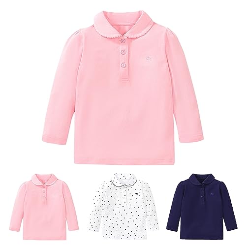 Girls Boys Stretch Wrinkle Free Dress Shirts Youth Button Down Tshirts Toddler Kids Long Sleeve Formal School Uniform Shirt3