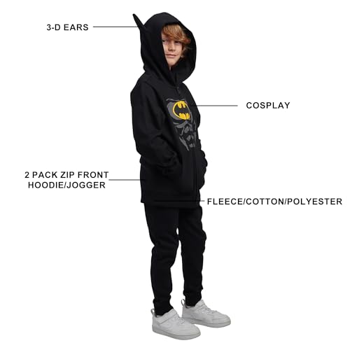 Traje Batman para niños 2 piezas con capucha y joggers miniatura 3