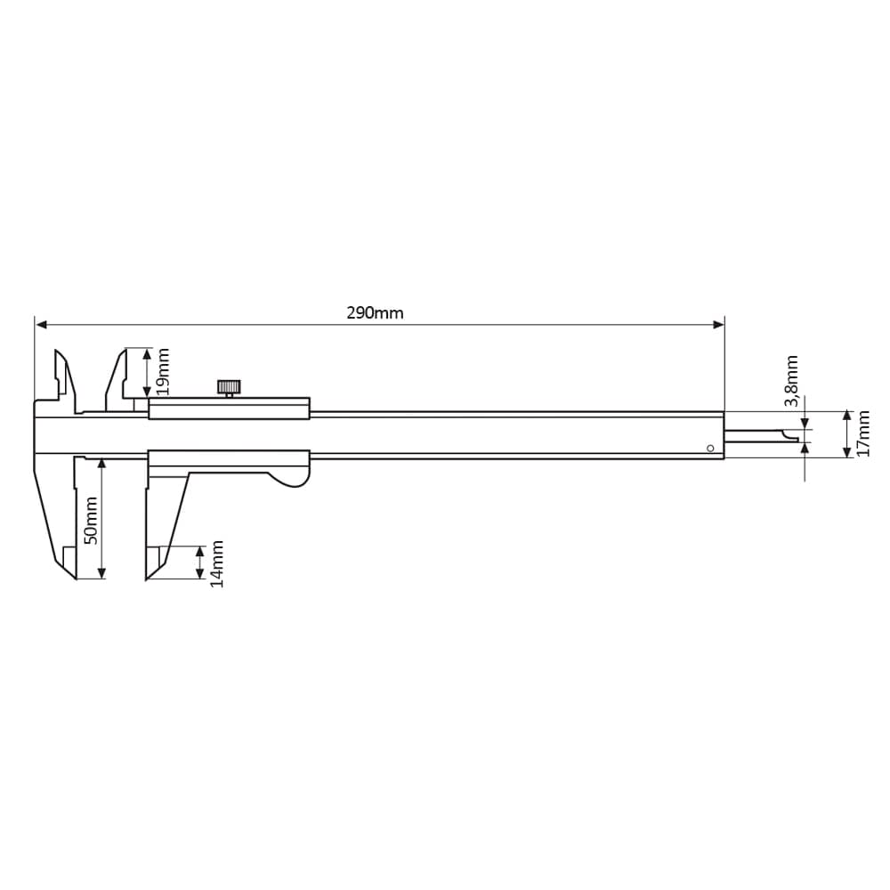 Mahr 4100401 Messschieber MarCal 16 FN mit Analoganzeige, 0-200 mm Messbereich, 290 mm Länge
