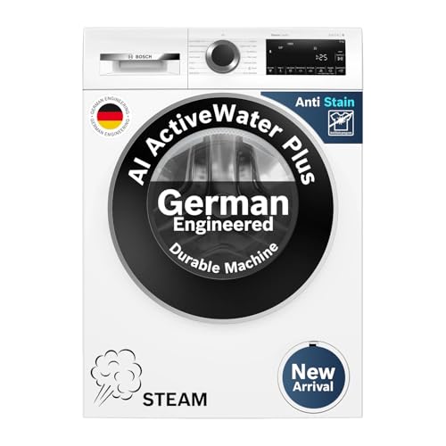 Image of Bosch 9 kg 5 Star Front Load Fully-Automatic Washing Machine, AI ActiveWater, 14 Wash Programs, Removes 99.9% Germs with Steam, No Tangle or Wrinkle, SoftCare Paddle,Zero Vibration, White, WGA14200IN