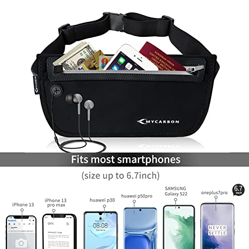 MYCARBON-Travel-Money-Belt-RFID-Against-Invisible-Theft-Secret-Wallet-Hidden-Under-Clothes-Security-Pouch-Waterproof-Waist-Bumbag-for-MoneyCardsPassportsSmart-Phone-up-to-6