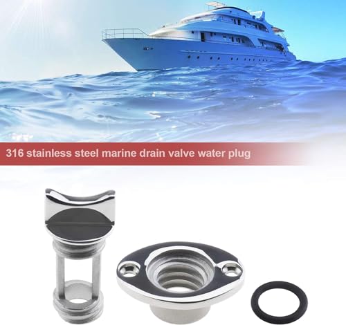 Young Wolf Bilgen-Ablaufstopfen, Klassisch, 316 Edelstahl, passend für 2,5 cm, 25 mm Loch, oval, Garboard, Marine, Silber