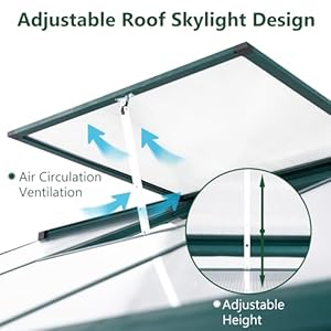 6X6FT Greenhouse for Outdoor, Hybrid Polycarbonate Greenhouse with 2 Roof Vent Windows, Large Greenhouse for Outside Garden Backyard, Dark Green 6X6FT Greenhouse for Outdoor Hybrid Polycarbonate Greenhouse with 2 Roof Vent Windows Large Greenhouse for Outside Garden Backyard Dark Green